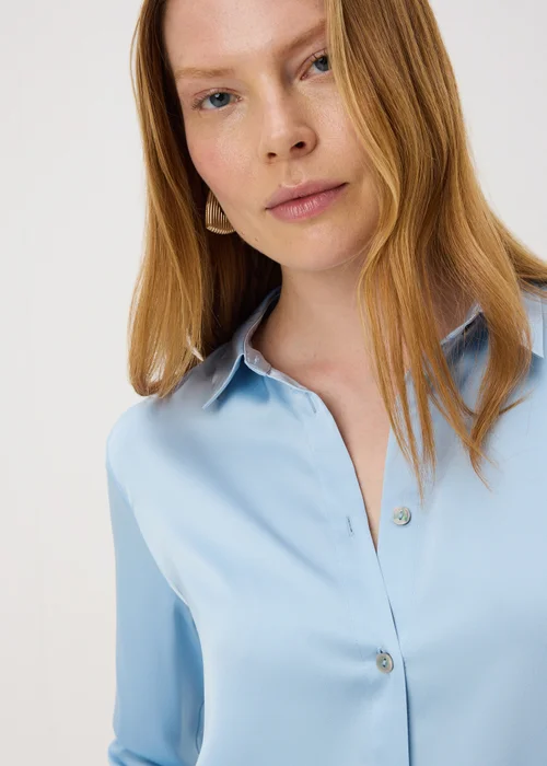 Et Vous Light Blue Satin Shirt - 8 Image 3