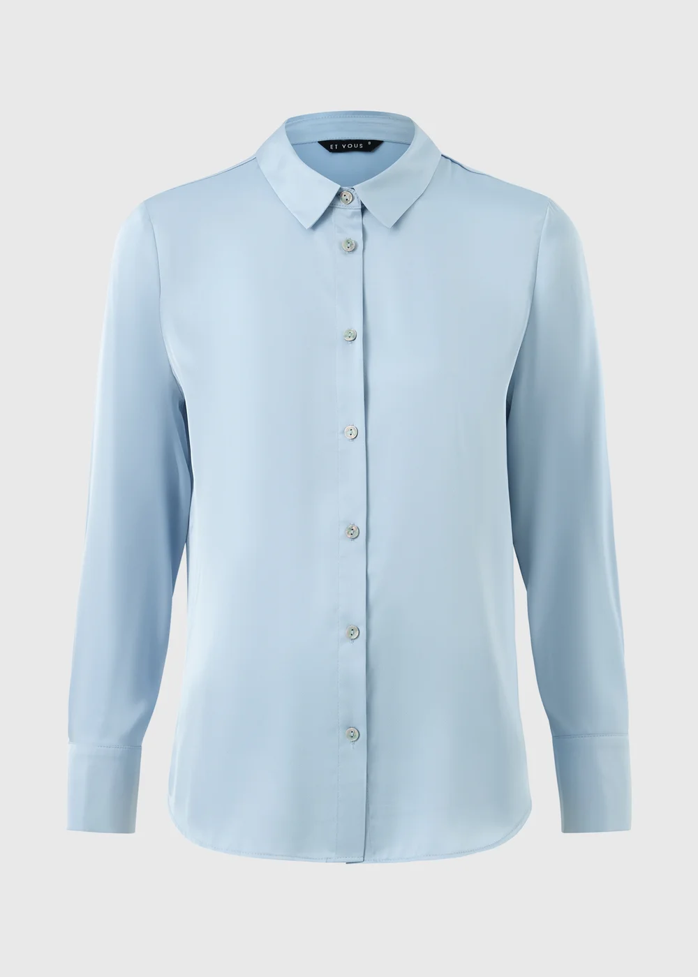 Et Vous Light Blue Satin Shirt - 8 Image 4