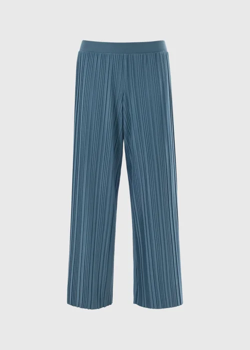Blue Plisse Wide Leg Co Ord Trousers - 20/L33 Image 4