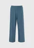 Blue Plisse Wide Leg Co Ord Trousers - Size 08 29 leg Image 1