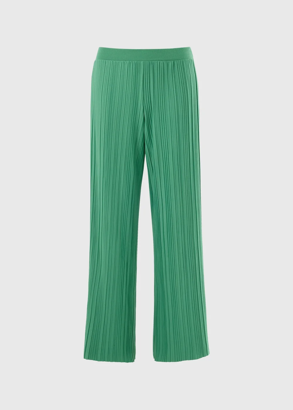 Green Plisse Wide Leg Co Ord Trousers - 22/L31 Image 2