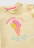 Girls Yellow Little Sister Ice Cream T-Shirt (0-23mths) - Up to 1 Month Image 2