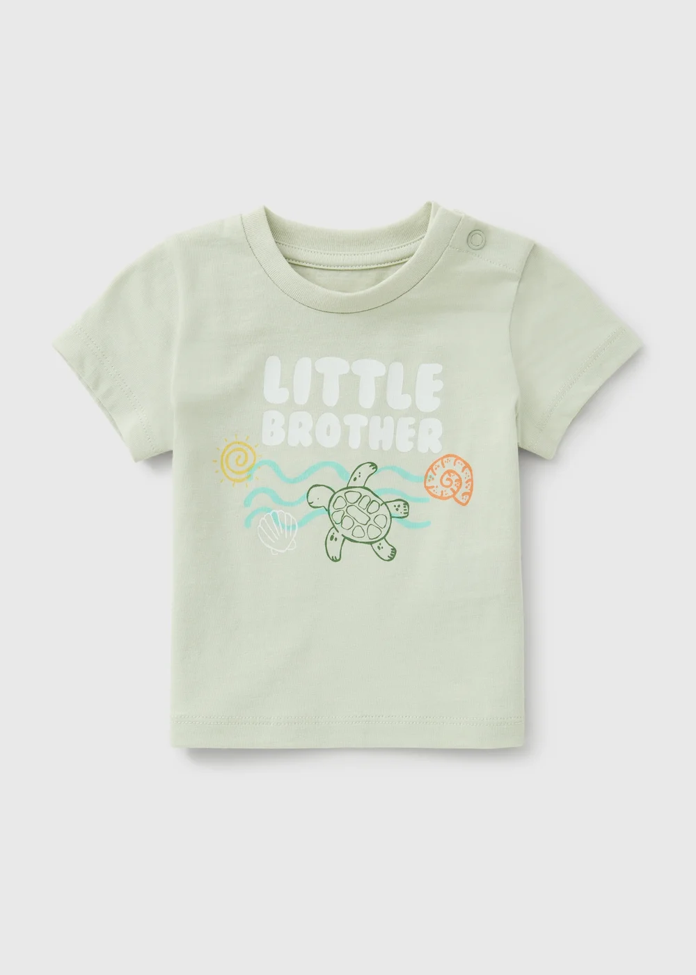 Baby Green Little Brother Turtle T-Shirt (0-23mths) - Up to 1 Month Image 1