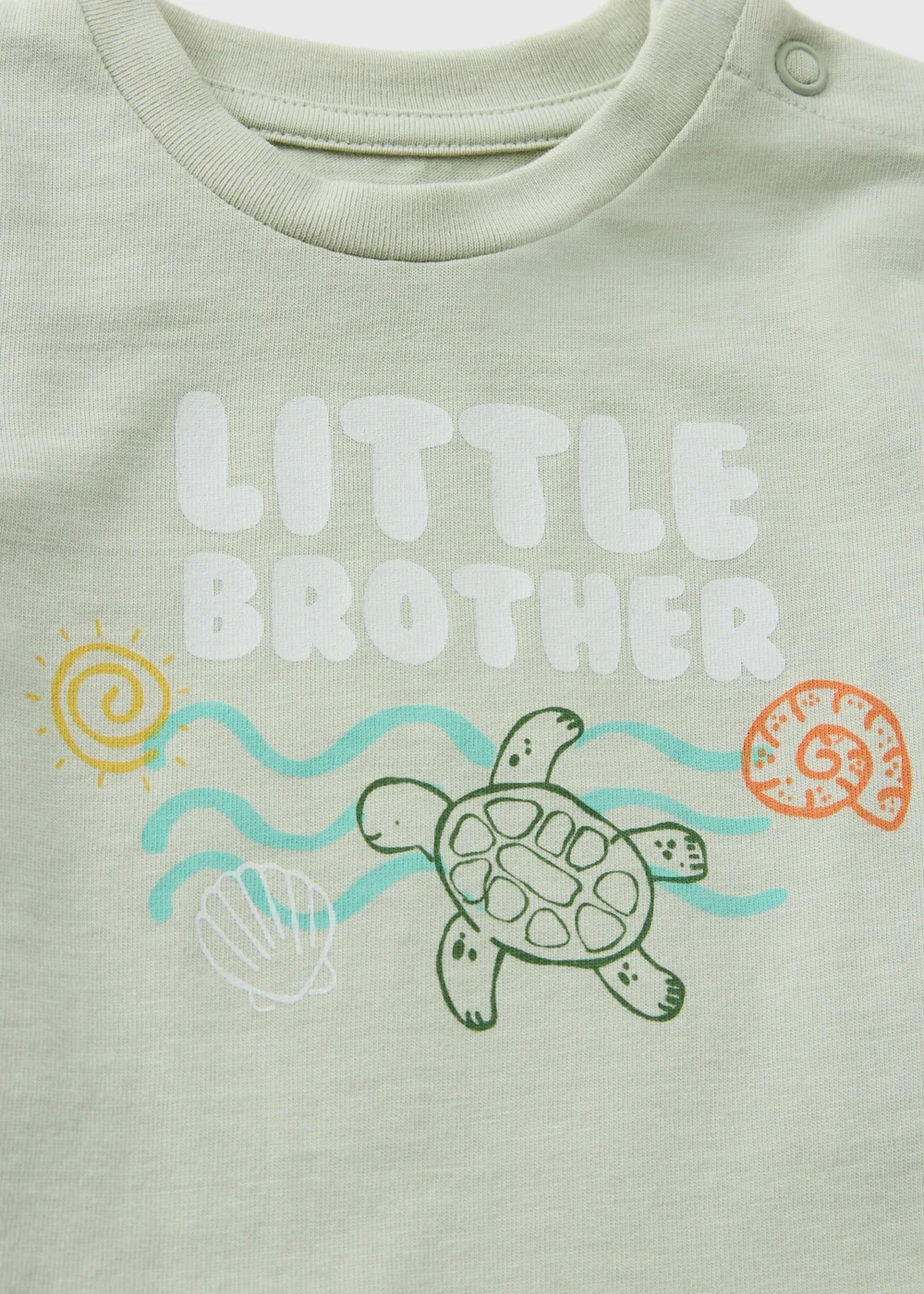 Baby Green Little Brother Turtle T-Shirt (0-23mths) - Up to 1 Month Image 2