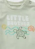Baby Green Little Brother Turtle T-Shirt (0-23mths) - Up to 1 Month Image 2