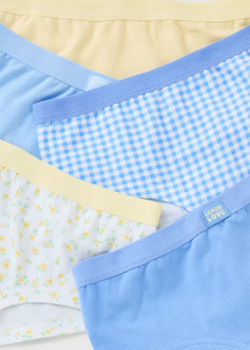 5 Pack Girls Blue Daisy Shorts (6-14yrs) - 6-7 Yrs Image 2