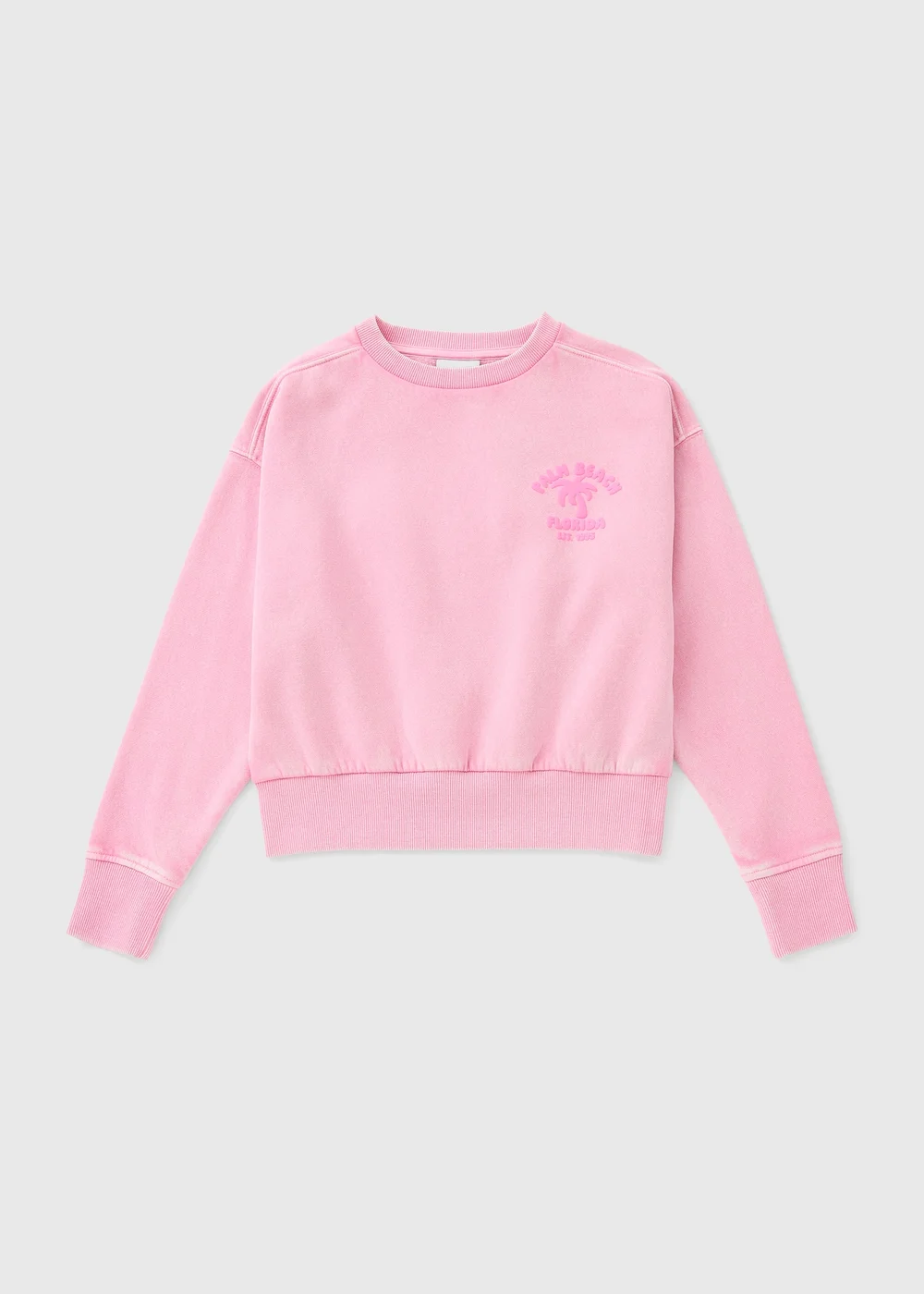 Girls Pink Palm Beach Sweatshirt (7-15yrs) - 15 Yrs Image 1
