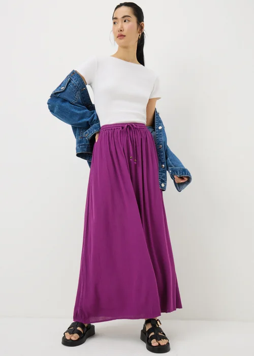 Plum Cheesecloth Maxi Skirt - 8 Image 1