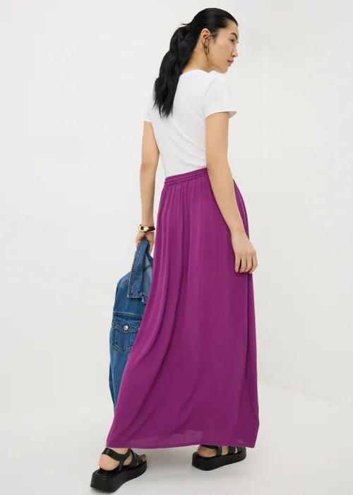 Plum Cheesecloth Maxi Skirt - 8 Image 3