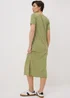 Khaki Stripe T-Shirt Midi Dress - 14 Image 2