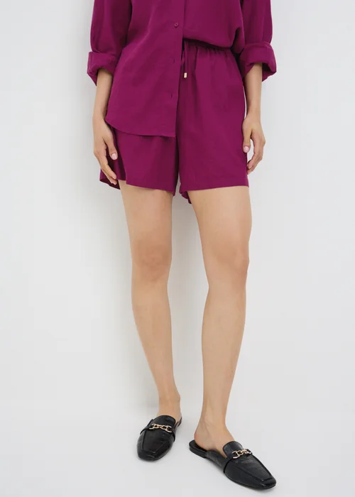 Pink Linen Blend Co Ord Shorts - 8 Image 3