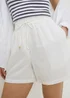 White Linen Blend Shorts - 8 Image 3