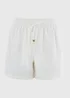 White Linen Blend Shorts - 8 Image 4