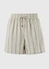 Oatmeal Stripe Linen Blend Shorts - 10 Image 4