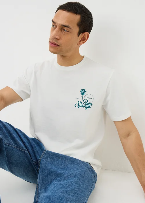 Ecru Palm Springs Back Graphic T-Shirt - S Image 1