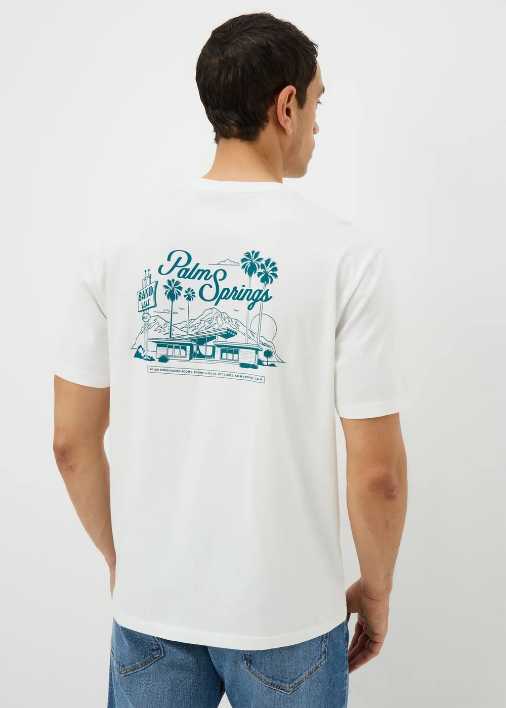 Ecru Palm Springs Back Graphic T-Shirt - S Image 2