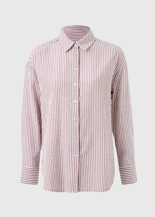 Raspberry Stripe Seersucker Shirt - Size 8 Image 4