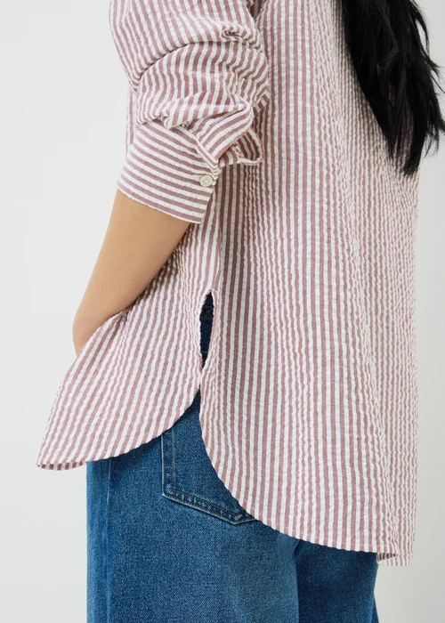 Raspberry Stripe Seersucker Shirt - Size 8 Image 3