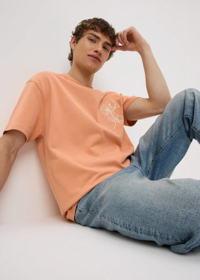 Peach Rope Embroidered Heavyweight T-Shirt