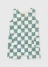 Baby Blue Checkerboard Dungaree (0-23mths) - Up to 1 Month Image 1