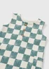 Baby Blue Checkerboard Dungaree (0-23mths) - Up to 1 Month Image 2