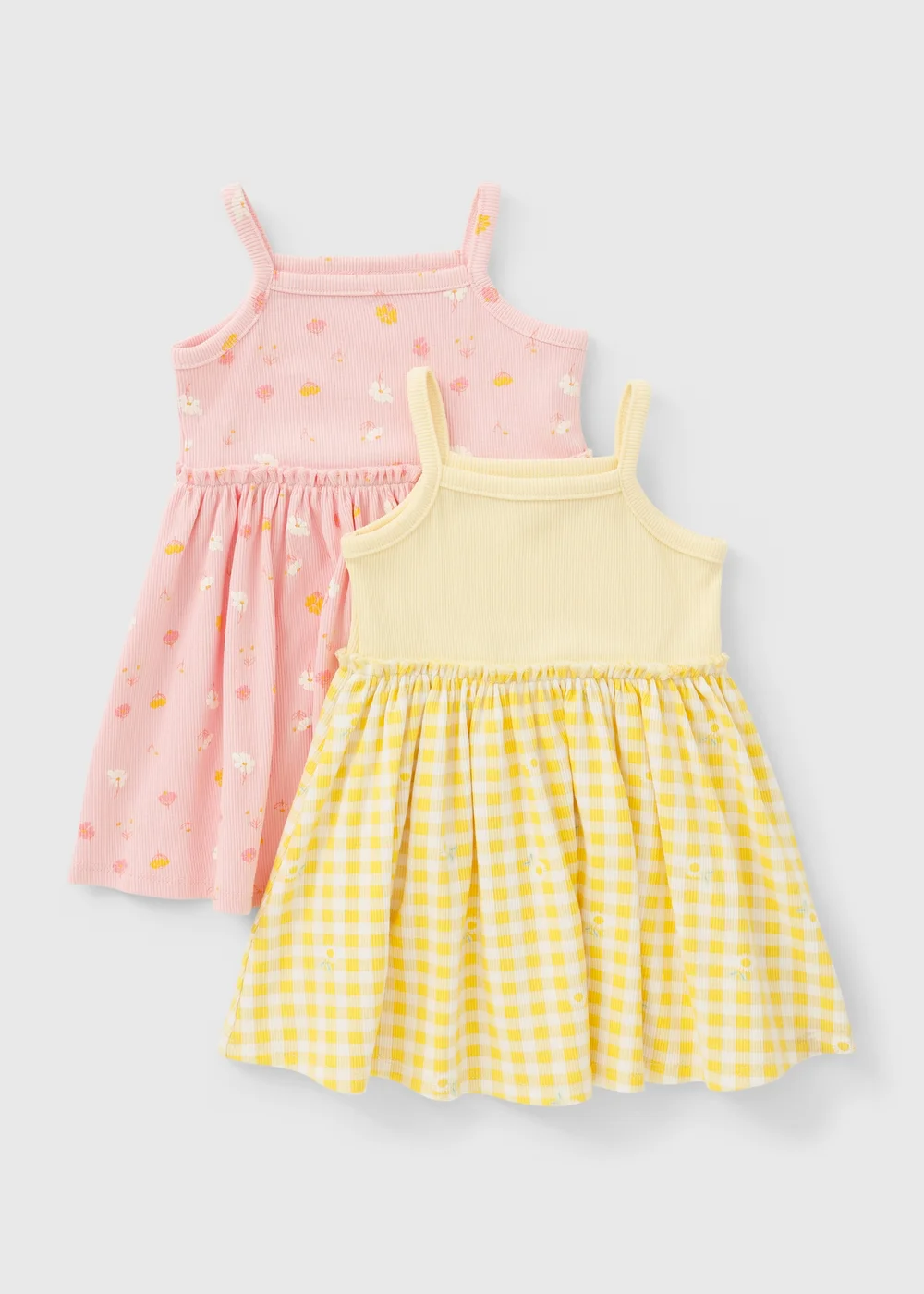 2 Pack Baby Multicolour Boho Ribbed Dresses (0-23mths) - Up to 1 Month Image 1