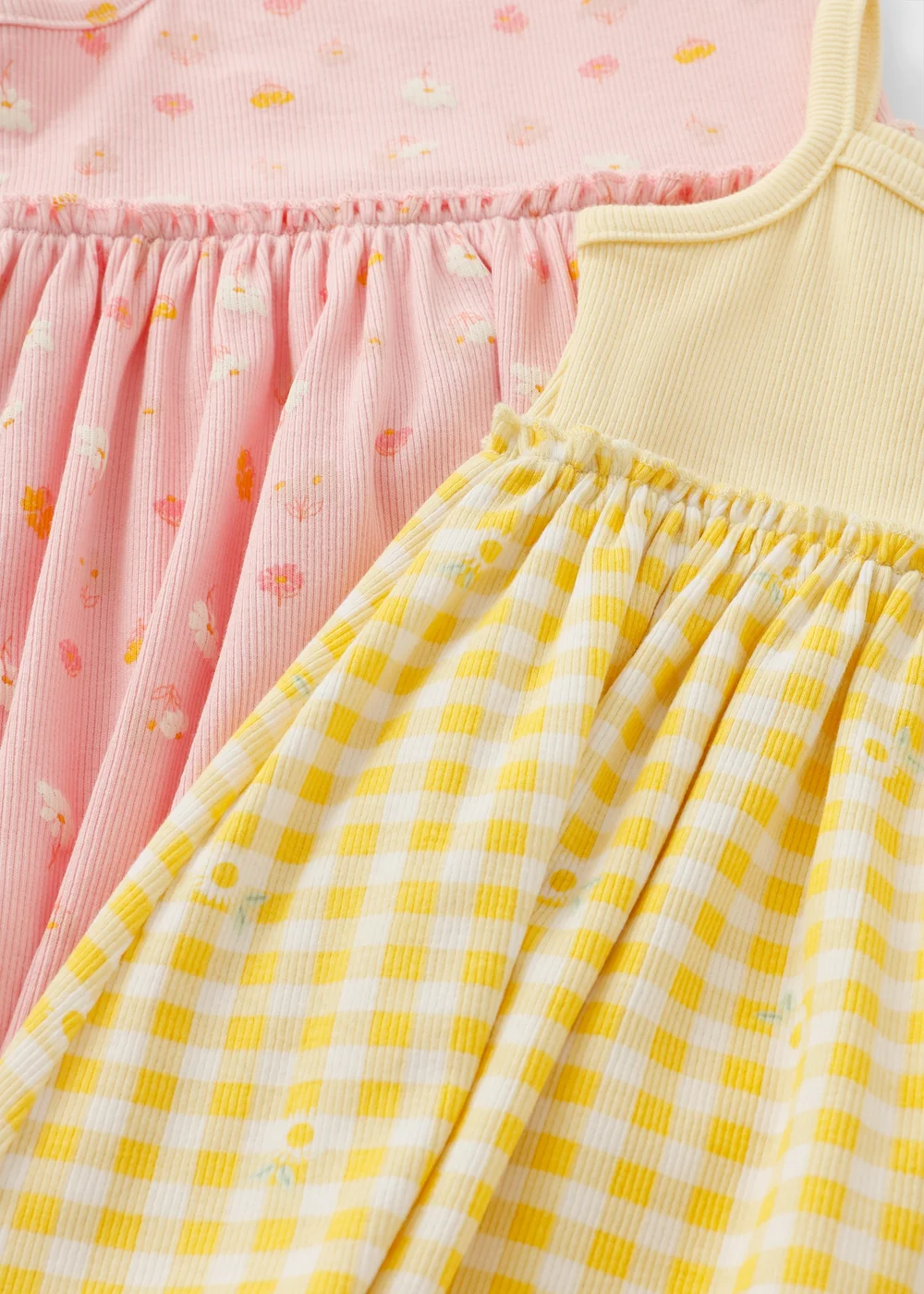 2 Pack Baby Multicolour Boho Ribbed Dresses (0-23mths) - Up to 1 Month Image 2