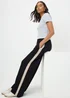 Papaya Petite Black Side Stripe Ponte Wide Leg Trousers - Size 6 Image 1