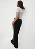 Papaya Petite Black Side Stripe Ponte Wide Leg Trousers - Size 6 Image 3