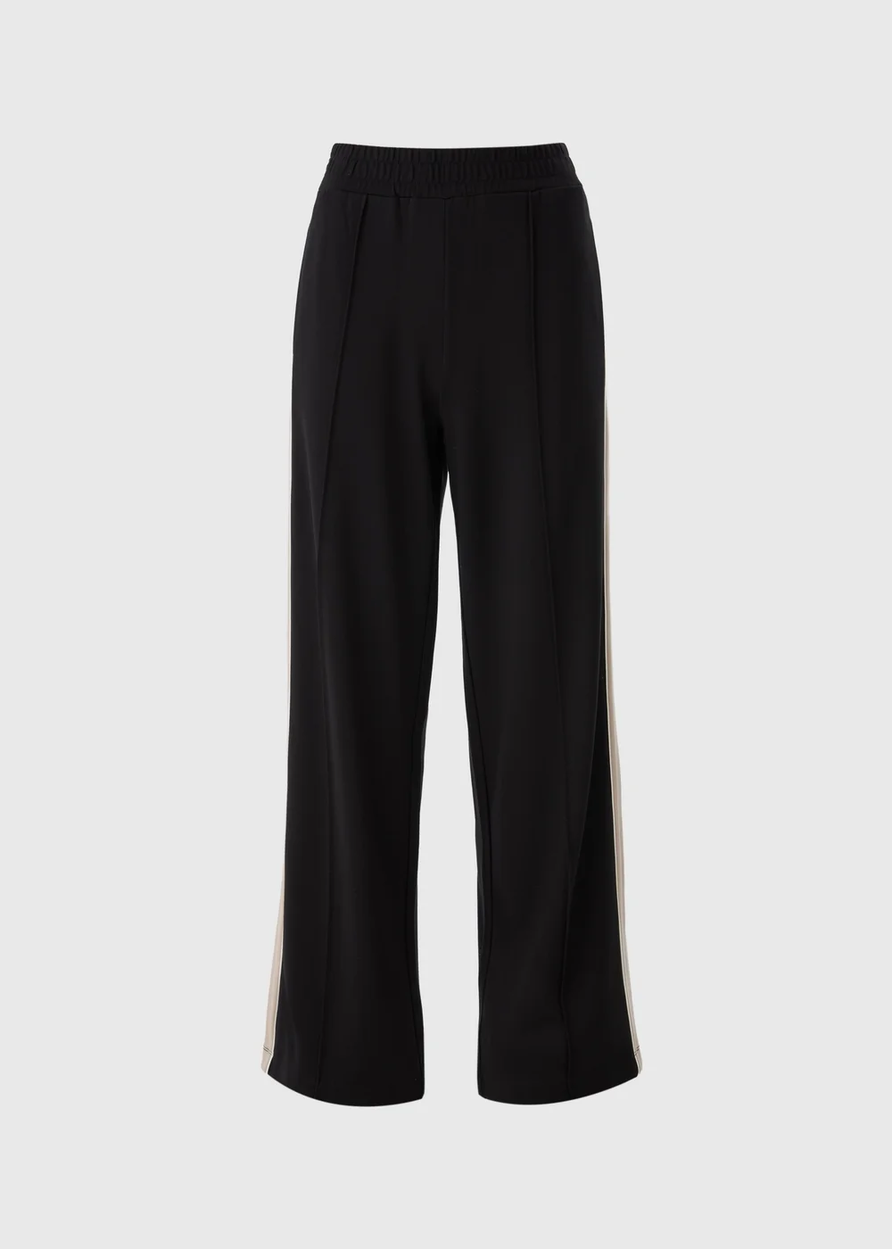 Papaya Petite Black Side Stripe Ponte Wide Leg Trousers - Size 6 Image 4
