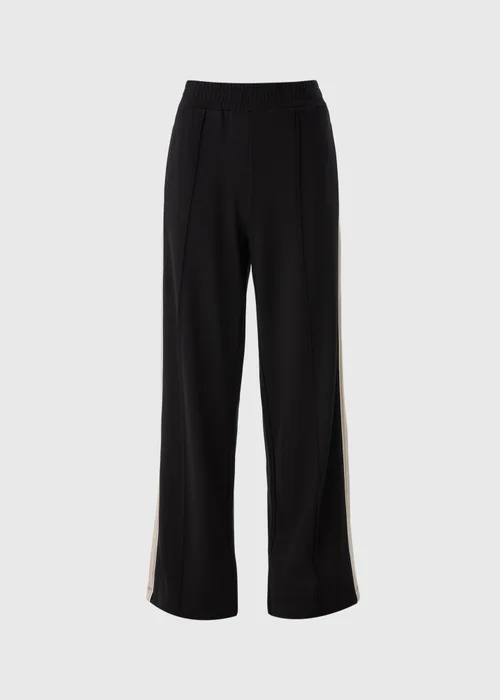 Papaya Petite Black Side Stripe Ponte Wide Leg Trousers - Size 6 Image 4