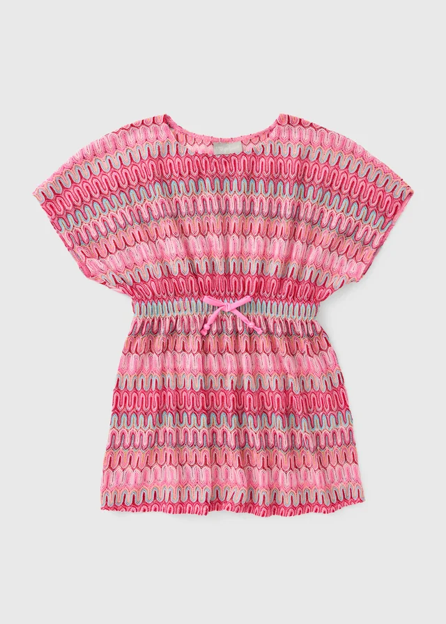 Girls Pink Aztec Kaftan (7-15yrs)