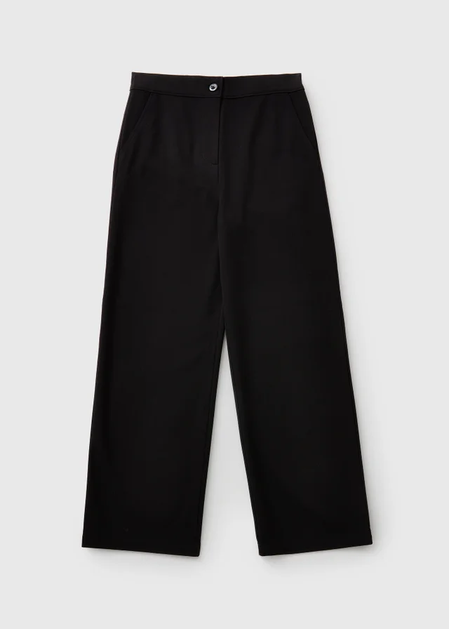 Girls Black Wide Leg School Trousers (8-16yrs)