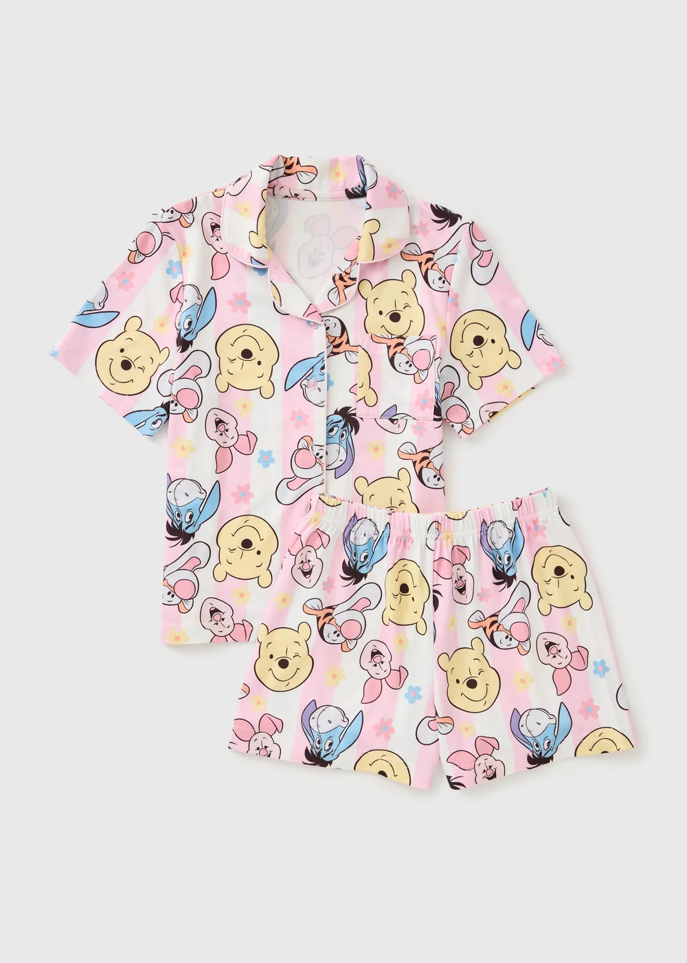 Winnie The Pooh Girls Pink Soft Touch Short Pyjama Set (1-7yrs) - 1 to 1 half years Image 1