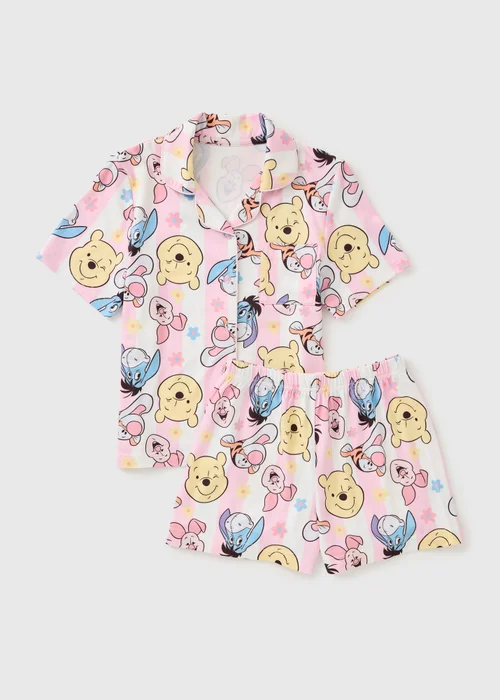 Winnie The Pooh Girls Pink Soft Touch Short Pyjama Set (1-7yrs) - 1 to 1 half years Image 1