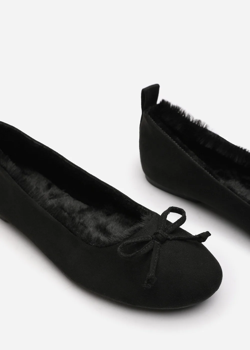 Wheres That From Cassia Black Faux Suede Faux Fur Fluffy Slippers - 4 Image 4