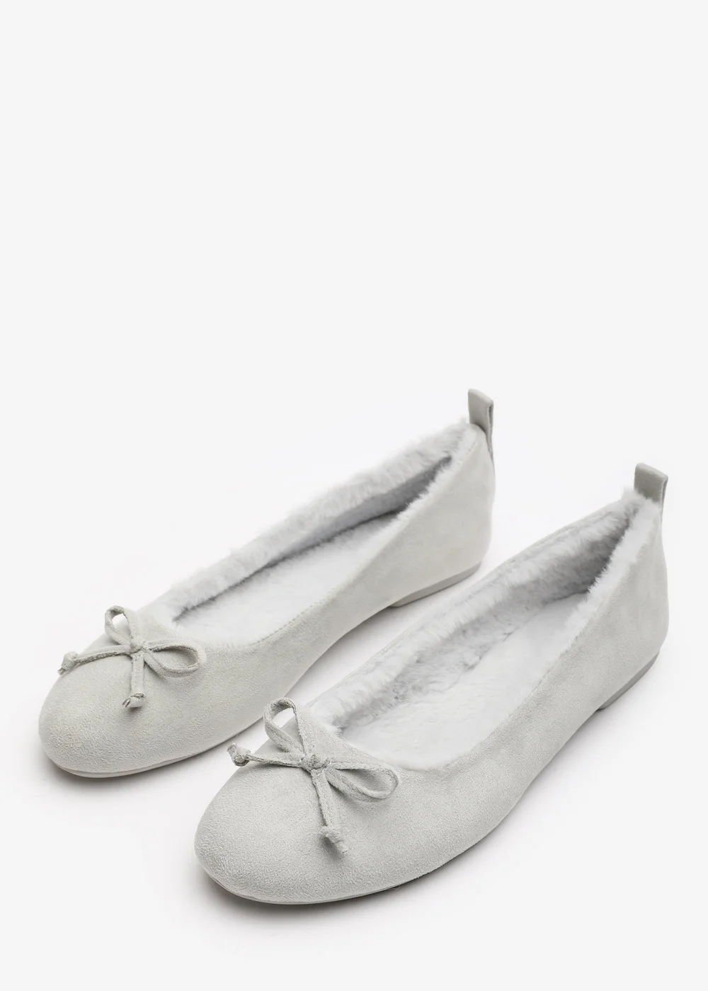 Wheres That From Cassia Grey Faux Suede Faux Fur Fluffy Slippers - Size 7 Image 4