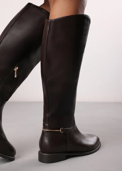 Where's That From Monroe Dark Brown Knee High Boots - 4 Image 6