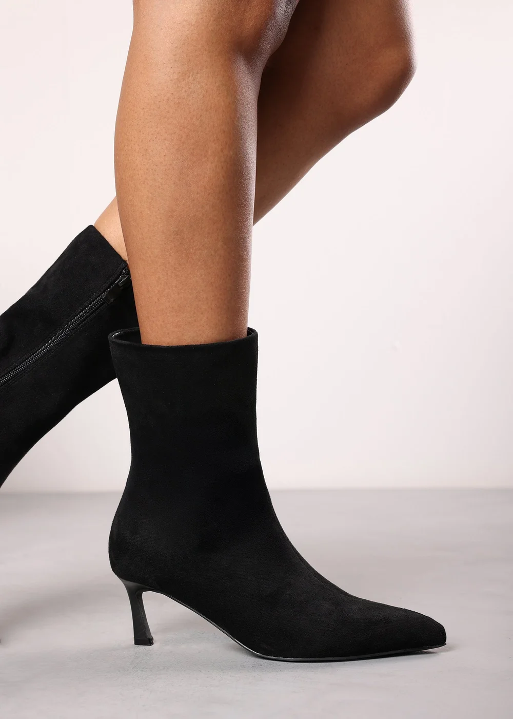 Where's That From Nyla Black PU Ankle Heeled Boots - 7 Image 1