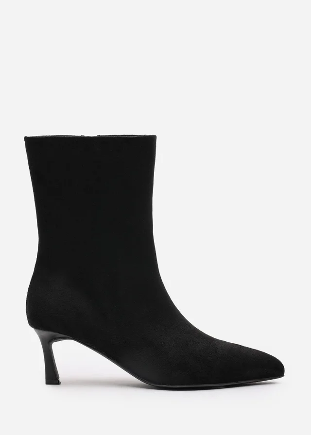 Where's That From Nyla Black PU Ankle Heeled Boots