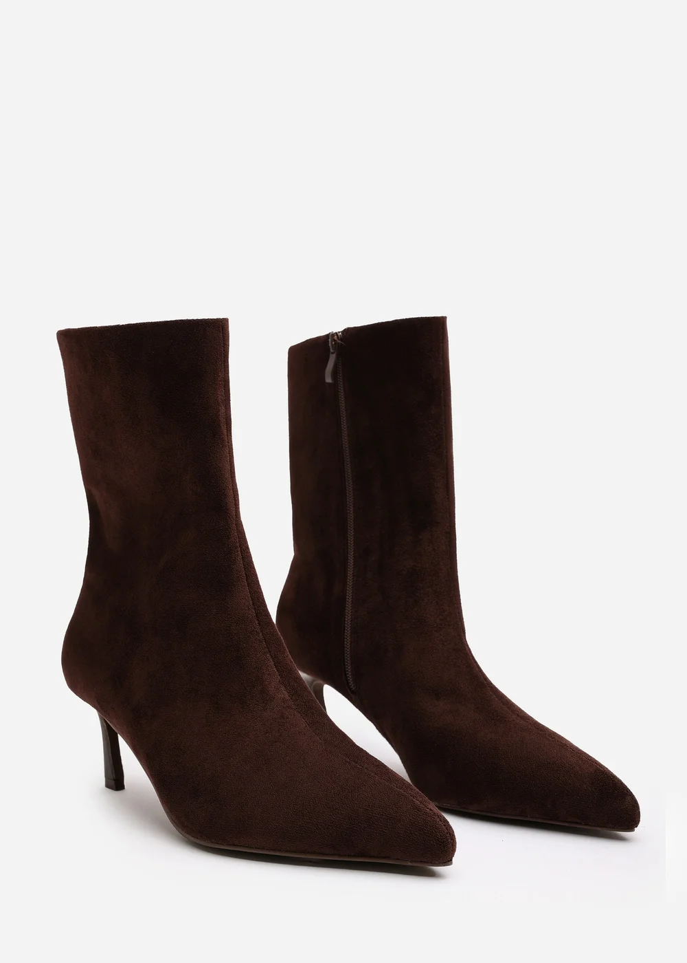 Where's That From Nyla Dark Brown PU Ankle Heeled Boots - 8 Image 4
