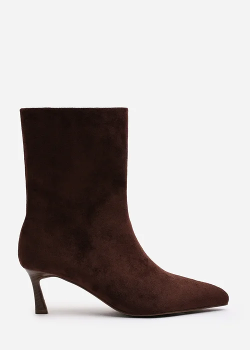 Where's That From Nyla Dark Brown PU Ankle Heeled Boots - 8 Image 1