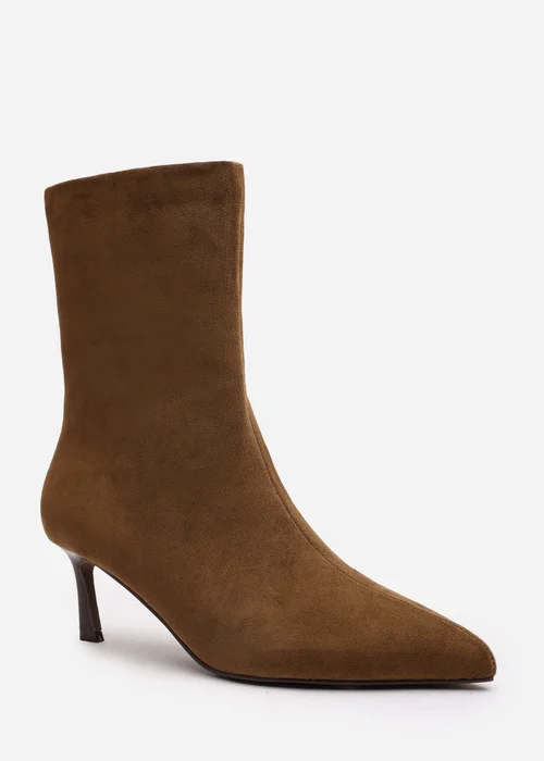 Where's That From Nyla Khaki PU Ankle Heeled Boots - 8 Image 3