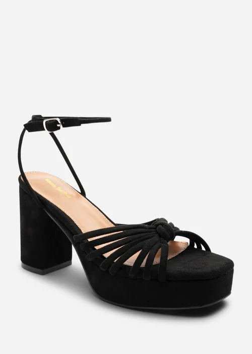 Wheres That From Bronte Black Faux Suede Platform Sandals - 8 Image 4