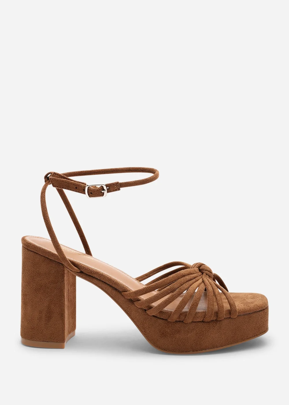 Wheres That From Bronte Cognac Faux Suede Platform Sandals - 8 Image 1