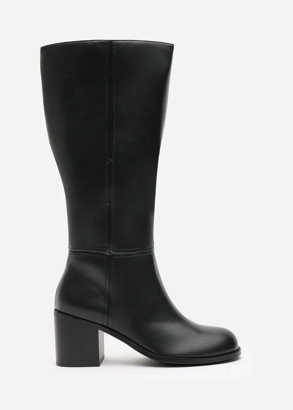 Where's That From Matilda Black PU Knee High Boots - 6 Image 1