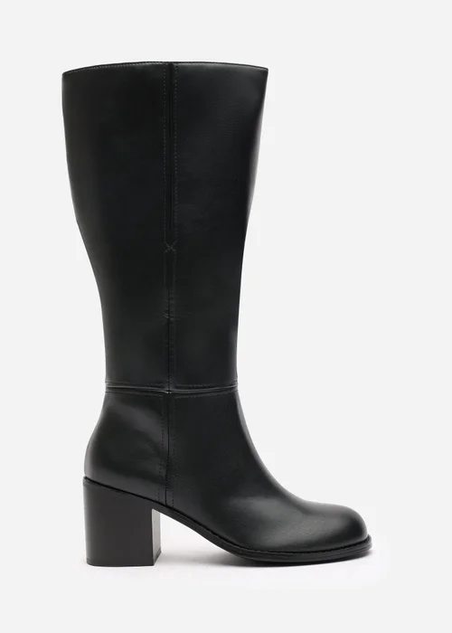 Where's That From Matilda Black PU Knee High Boots - 6 Image 1