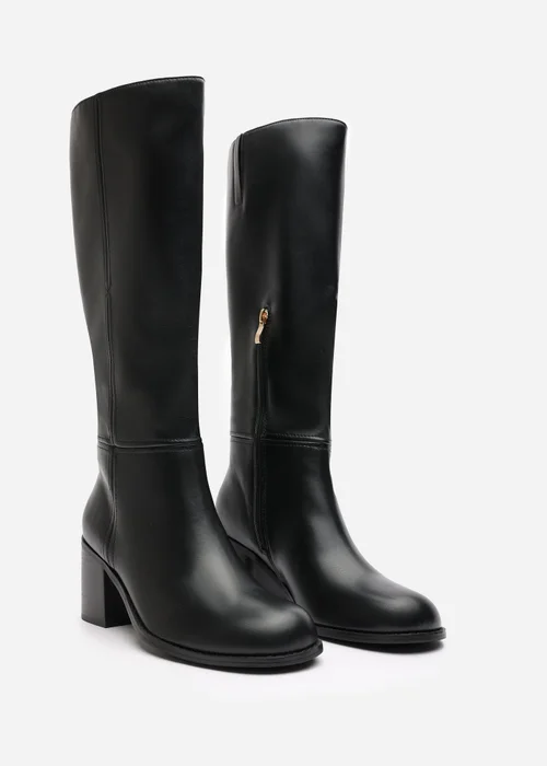 Where's That From Matilda Black PU Knee High Boots - 6 Image 4