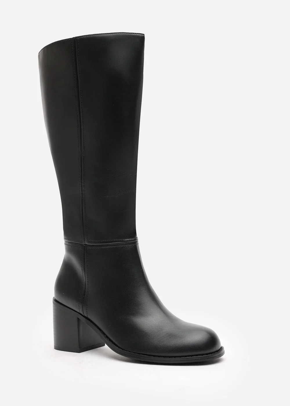 Where's That From Matilda Black PU Knee High Boots - 6 Image 3