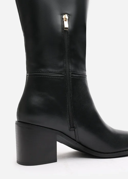 Where's That From Matilda Black PU Knee High Boots - 6 Image 5